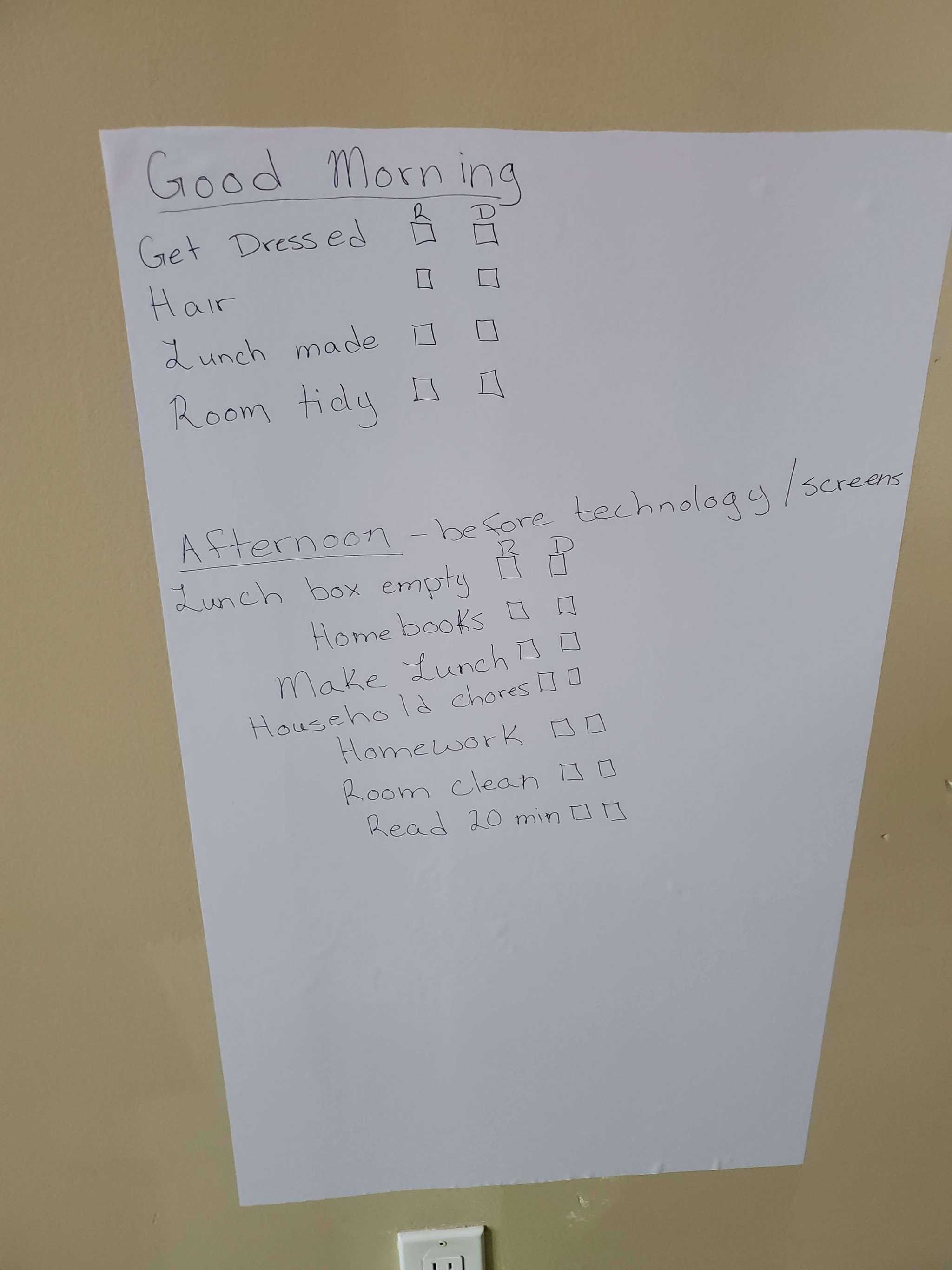 a daily schedule